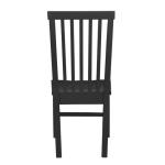 Black Wood Slatted Back Dining Chairs, Set of 2