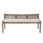 Rustic Wood Rattan Bench