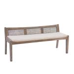 Rustic Wood Rattan Bench