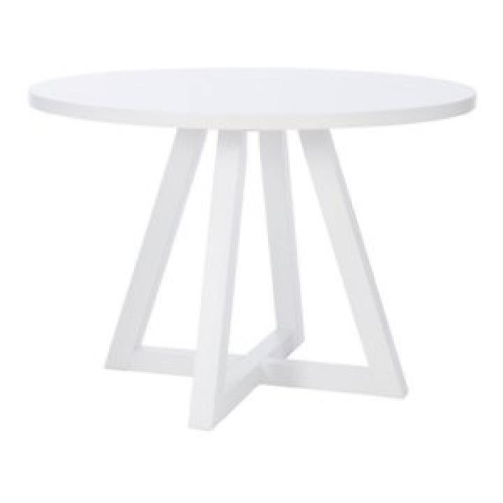 White Round Criss-Cross Base Dining Table