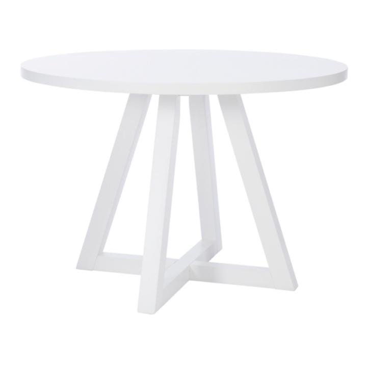 White Round Criss-Cross Base Dining Table