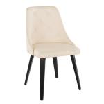 Cream & Black Faux Leather Dining Chairs, Set of 2
