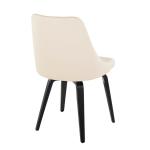 Cream & Black Faux Leather Dining Chairs, Set of 2