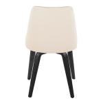 Cream & Black Faux Leather Dining Chairs, Set of 2