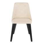 Cream & Black Faux Leather Dining Chairs, Set of 2
