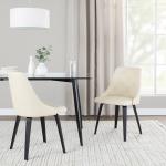 Cream & Black Faux Leather Dining Chairs, Set of 2