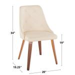 Cream & Black Faux Leather Dining Chairs, Set of 2