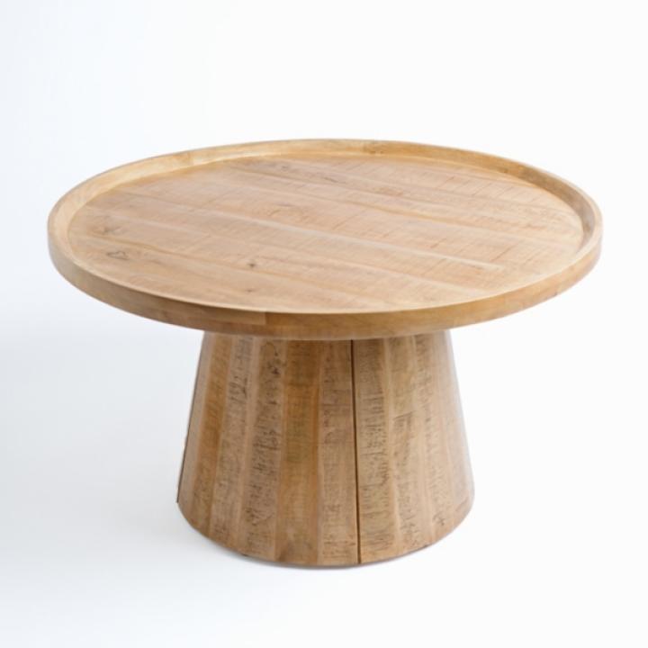 Round Natural Wood Hughes Coffee Table