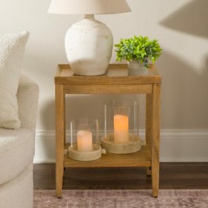 Natural Wood Hughes Side Table