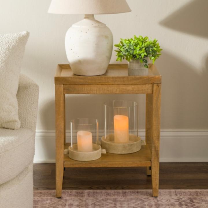 Natural Wood Hughes Side Table