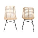 Natural Rattan Manhattan Dining Chairs, Set of 2