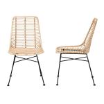 Natural Rattan Manhattan Dining Chairs, Set of 2