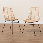 Natural Rattan Manhattan Dining Chairs, Set of 2