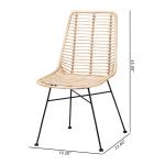 Natural Rattan Manhattan Dining Chairs, Set of 2