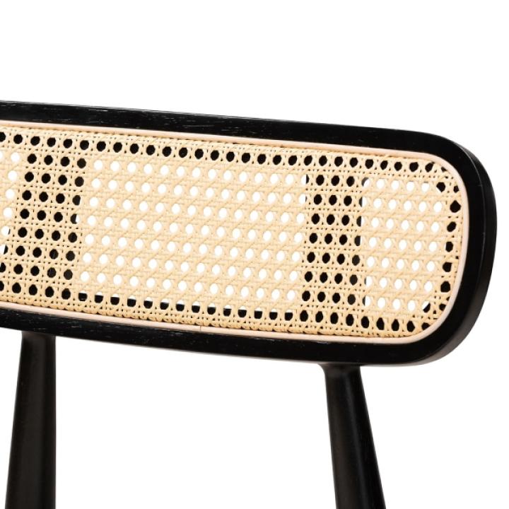 Black Mid-Century Modern Dining Chairs, Set of 2