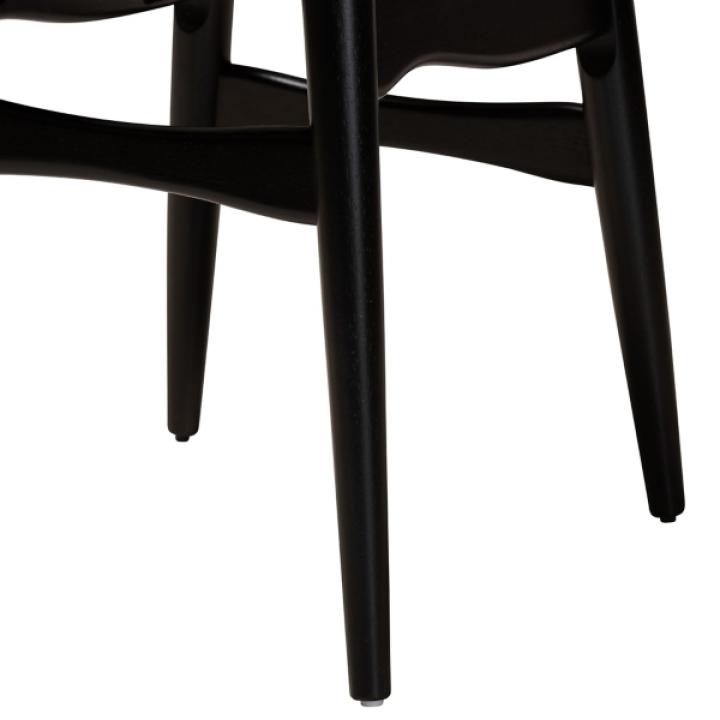 Black Mid-Century Modern Dining Chairs, Set of 2