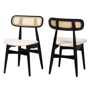 Black Mid-Century Modern Dining Chairs, Set of 2