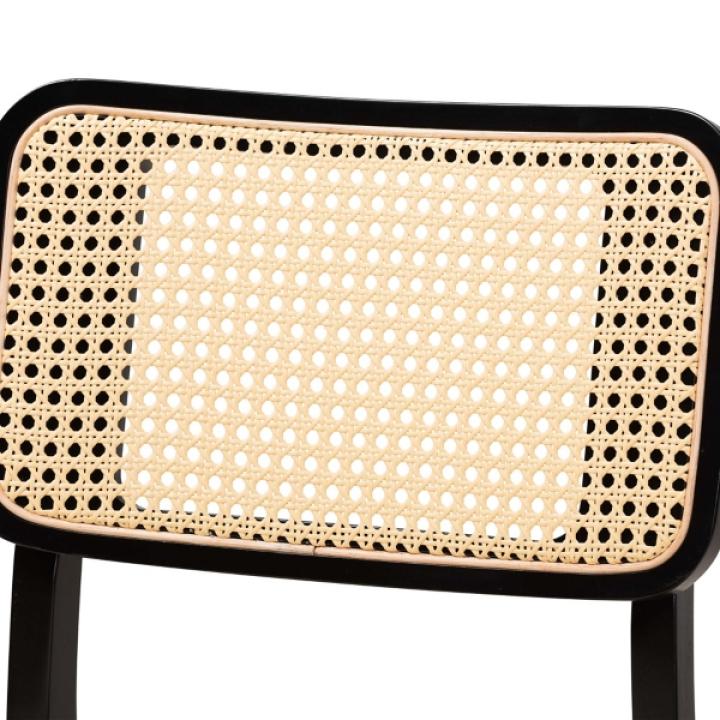 Black & Cream Modern Dining Chairs, Set of 2