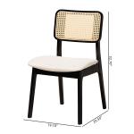 Black & Cream Modern Dining Chairs, Set of 2