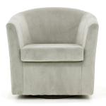 Light Gray Swivel Barrel Accent Chair