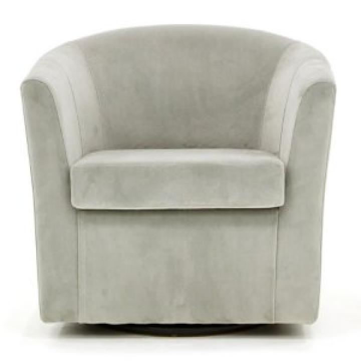 Light Gray Swivel Barrel Accent Chair