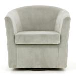 Light Gray Swivel Barrel Accent Chair