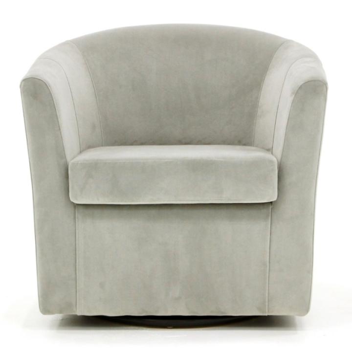 Light Gray Swivel Barrel Accent Chair