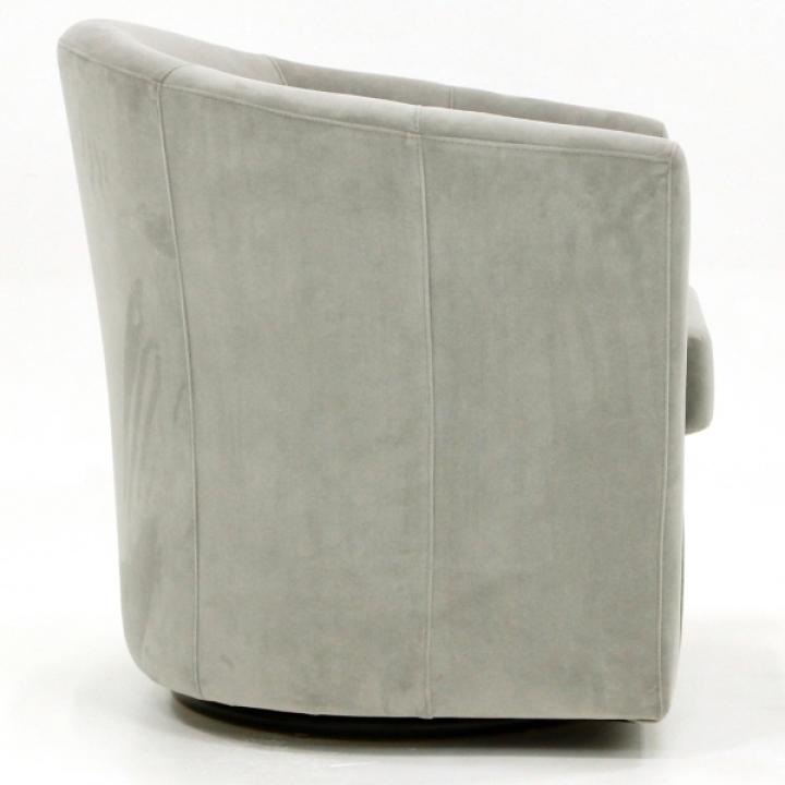 Light Gray Swivel Barrel Accent Chair