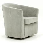 Light Gray Swivel Barrel Accent Chair