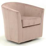 Light Pink Swivel Barrel Accent Chair