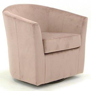 Light Pink Swivel Barrel Accent Chair