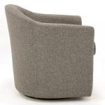 Dark Gray Tufted Swivel Barrel Accent Chair