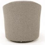 Dark Gray Tufted Swivel Barrel Accent Chair