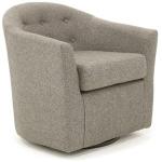 Dark Gray Tufted Swivel Barrel Accent Chair
