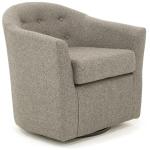 Dark Gray Tufted Swivel Barrel Accent Chair