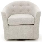 Light Gray Tufted Swivel Barrel Accent Chair