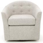 Light Gray Tufted Swivel Barrel Accent Chair