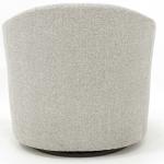 Light Gray Tufted Swivel Barrel Accent Chair