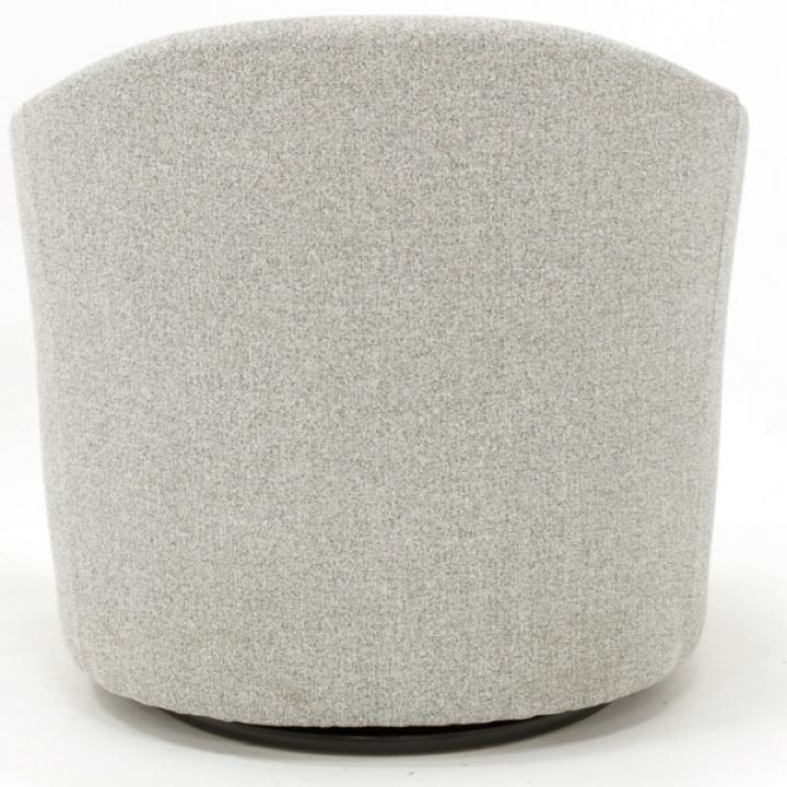 Light Gray Tufted Swivel Barrel Accent Chair