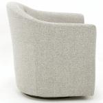 Light Gray Tufted Swivel Barrel Accent Chair