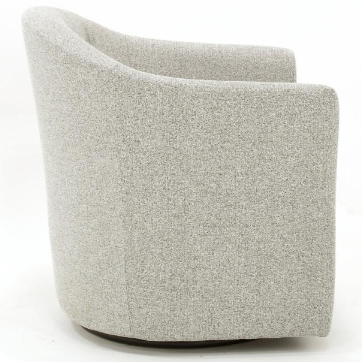 Light Gray Tufted Swivel Barrel Accent Chair