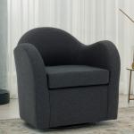 Max Gray Swivel Club Accent Chair
