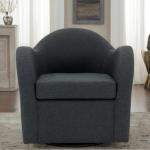 Max Gray Swivel Club Accent Chair