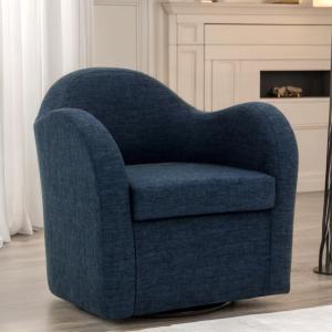 Max Navy Swivel Club Accent Chair