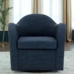 Max Navy Swivel Club Accent Chair