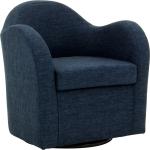 Max Navy Swivel Club Accent Chair