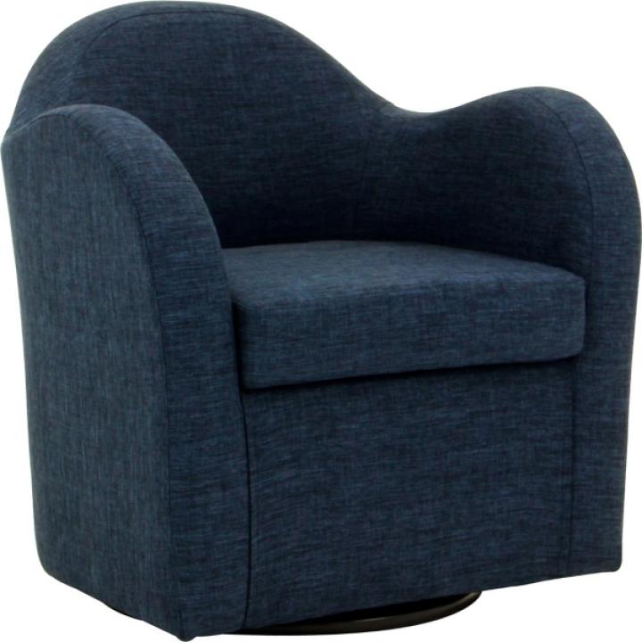 Max Navy Swivel Club Accent Chair