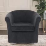 Black Marley Swivel Accent Chair