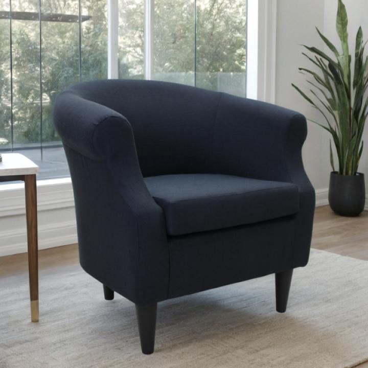 Navy Blue Rounded Accent Chair