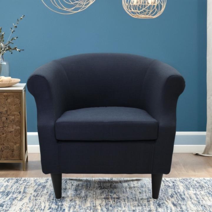 Navy Blue Rounded Accent Chair